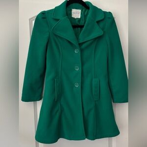 Girls Copper Key green dress coat